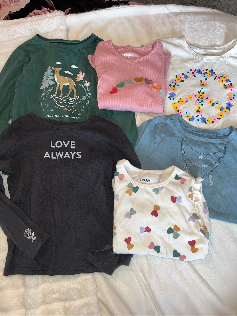 Girls set of 6 tops bundle- size 6-7